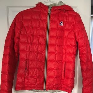K-way reversible red/grey puff jacket S
